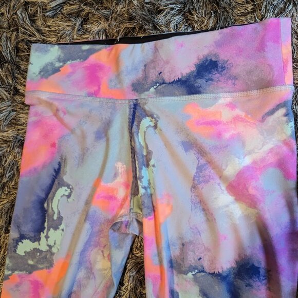 RARE Victoria's Secret PINK Watercolor Pastel Marble Ultimate Leggings MED EUC - Picture 5 of 7